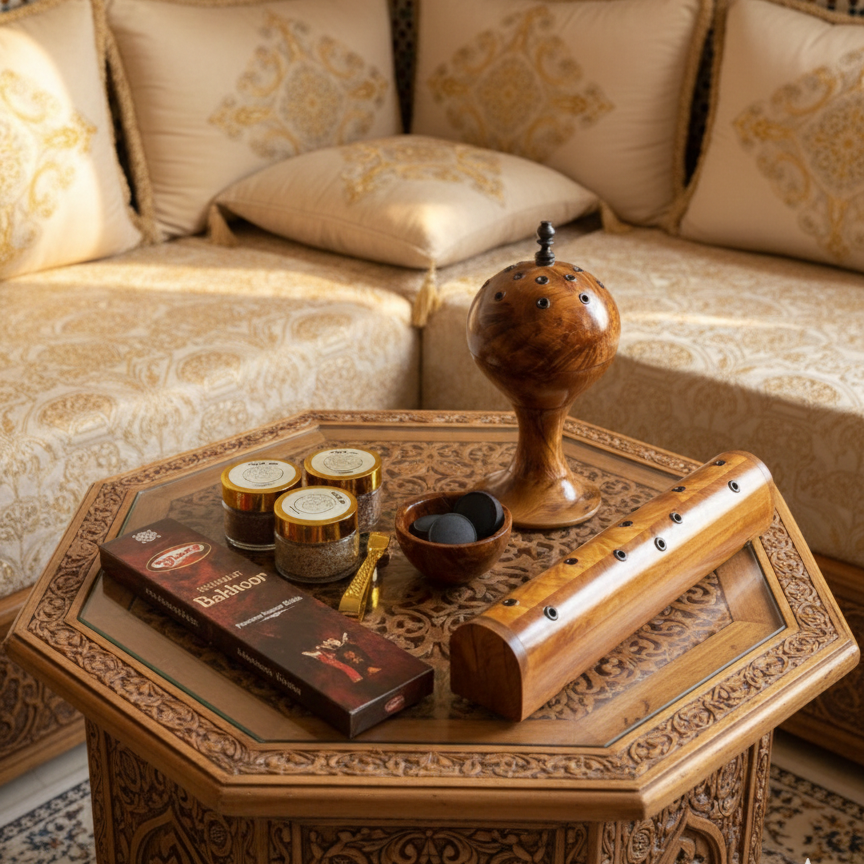 باك المبخرة الفاخرة الخشبية مع البخور – طقم متكامل لتعطير المنزل بأناقة